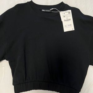 ZARA cropped black long sleeve NWT!!!